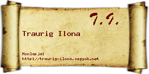 Traurig Ilona névjegykártya